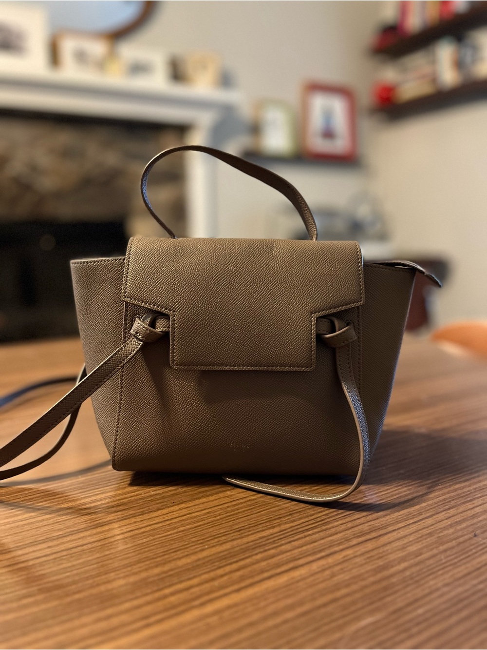 FASHION CROSSBODY MINI BELT BAG - TAUPE/GRAY EUC